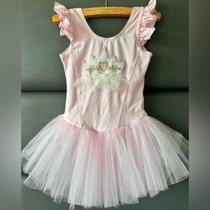 Pink Leotard with Skirt & Princess Crown design